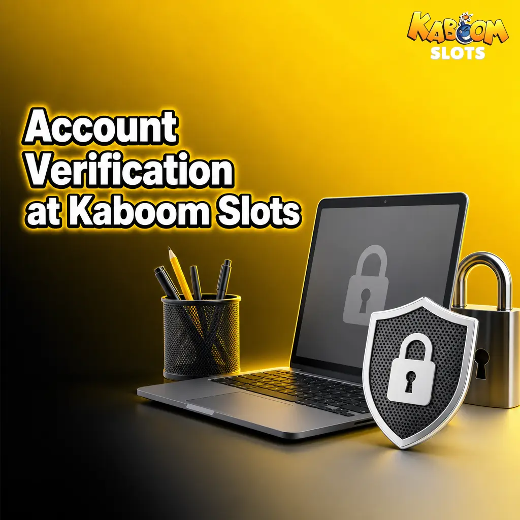 Kaboom Slots account verification process showing KYC document upload steps for UK players to confirm identity