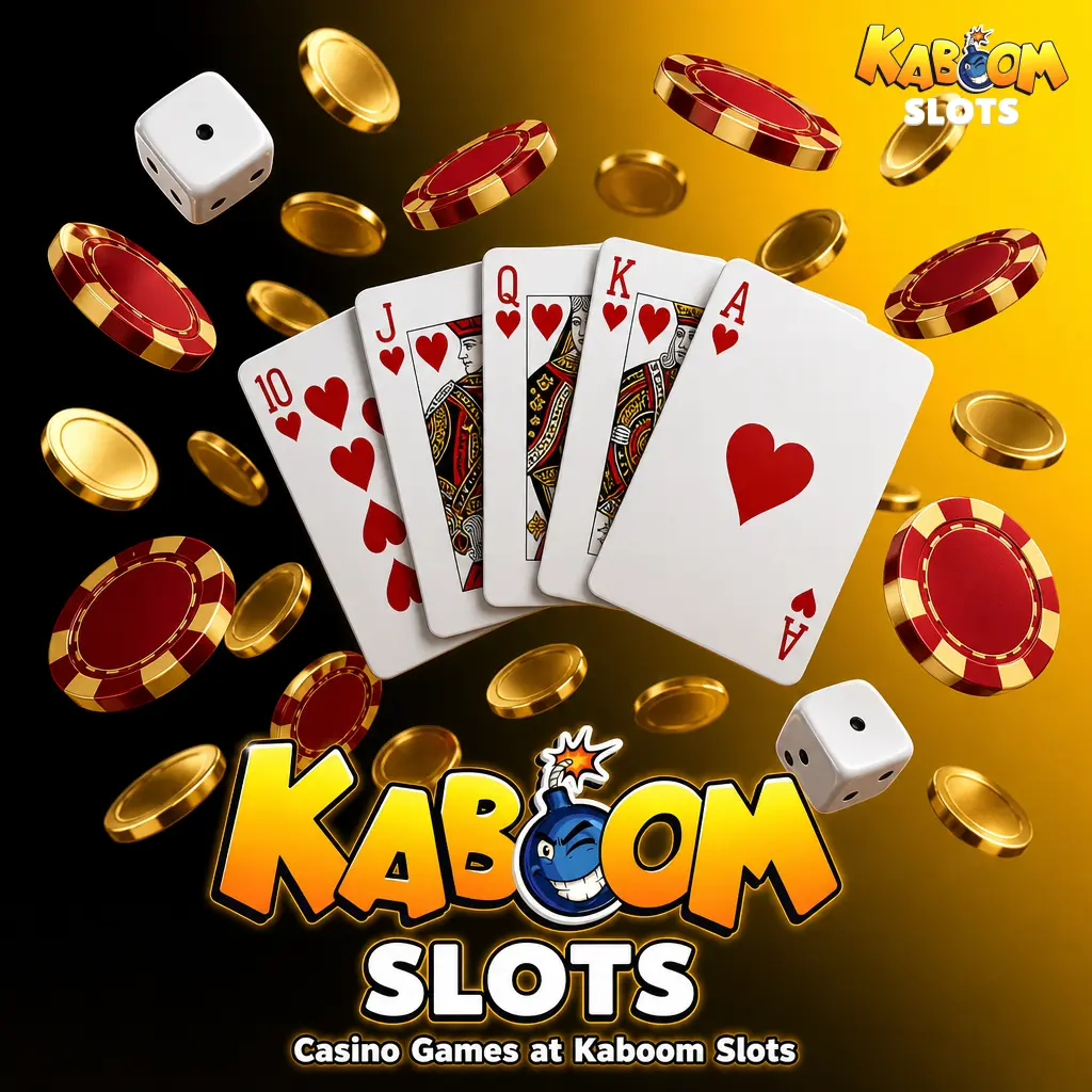Kaboom Slots casino game library featuring slots, live dealer, table games, jackpots, and more for UK players