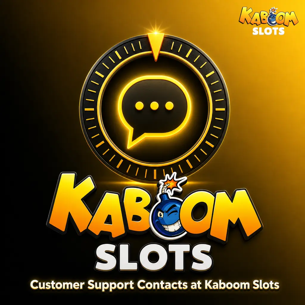 Kaboom Slots customer support contact options including live chat, email, and help centre for UK players