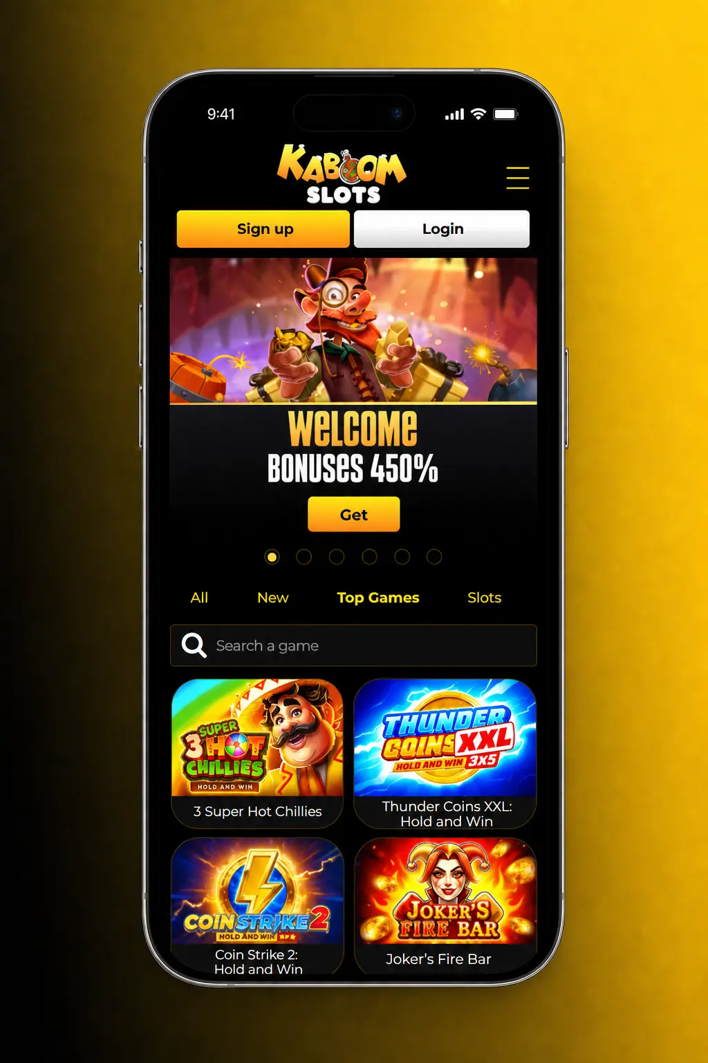 Step-by-step guide to starting casino games at Kaboom Slots, covering login, game selection, and placing bets