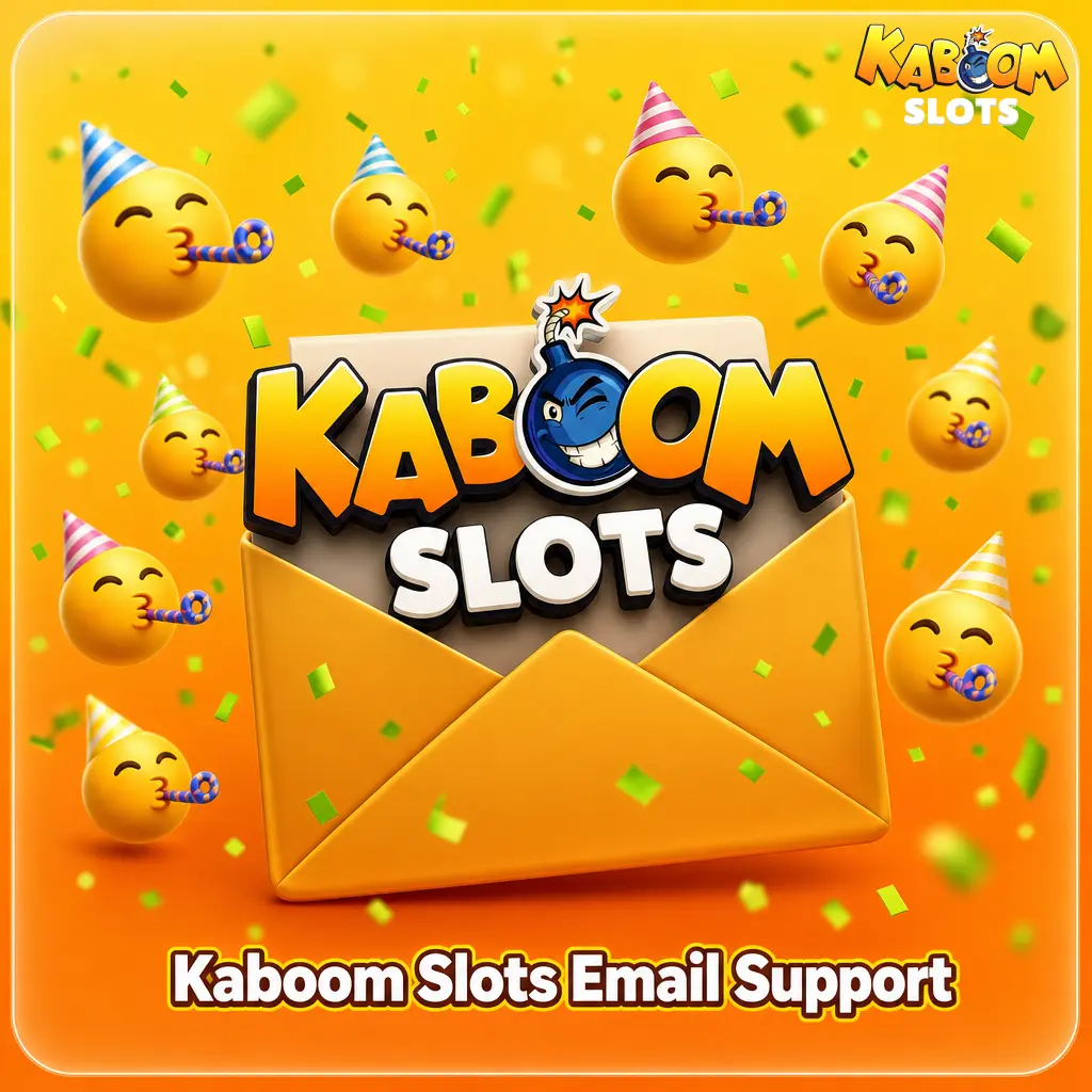 Kaboom Slots email support contact page showing guidance on how to reach the casino's customer service team via email