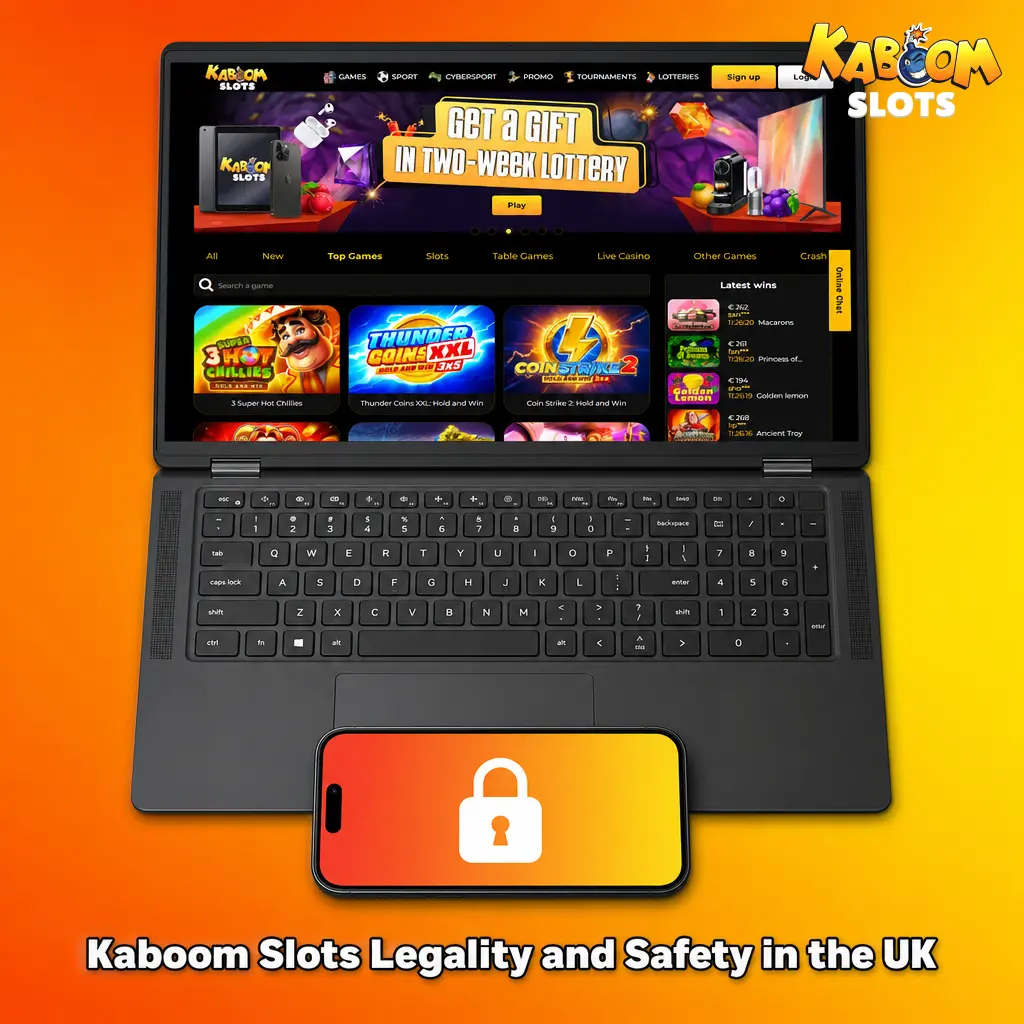 Kaboom Slots UK licence, SSL encryption, responsible gaming tools and player safety features overview
