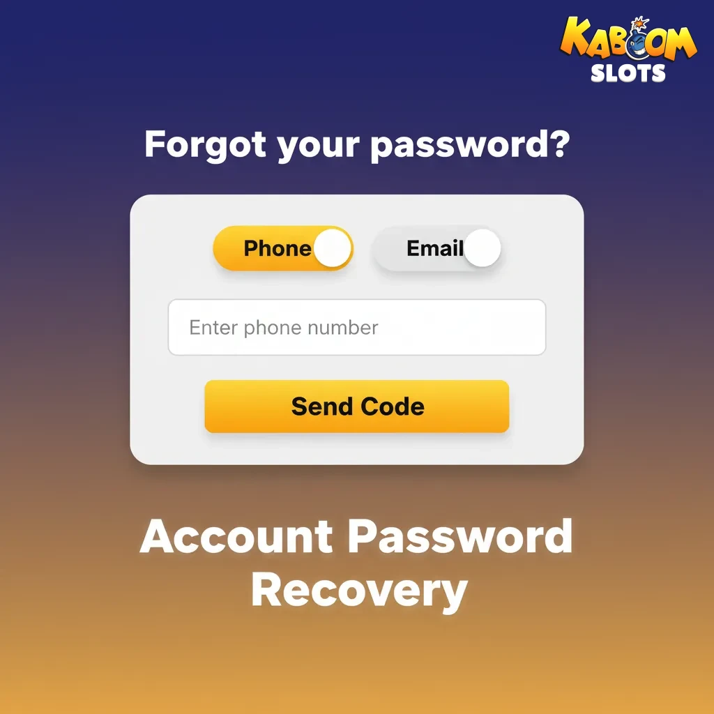 Illustration of account password recovery steps: select Forgot password, verify code, set new password, or contact support.
