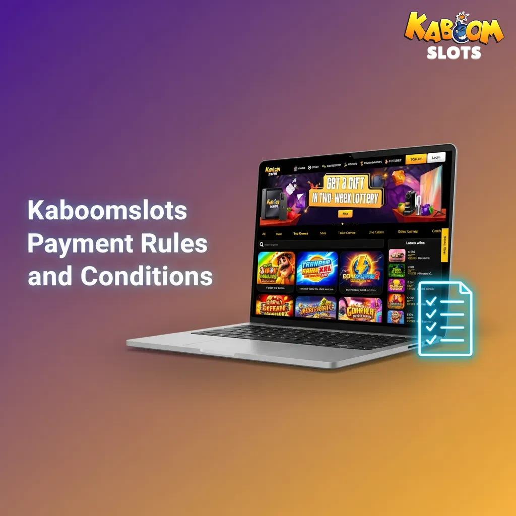 Kaboomslots payment rules: UK debit card only, name match, closed-loop withdrawals, verification, bonus wagering terms.