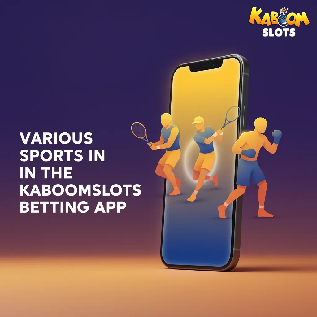 Kaboomslots app screen with pre‑match and live betting; sports include football, tennis, cricket, rugby, and eSports.