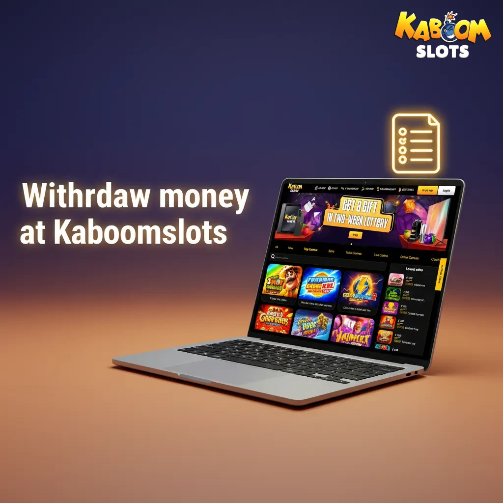 Withdraw money at Kaboomslots: open Cashier, pick method, enter GBP, verify ID, submit, track status in Transaction History.